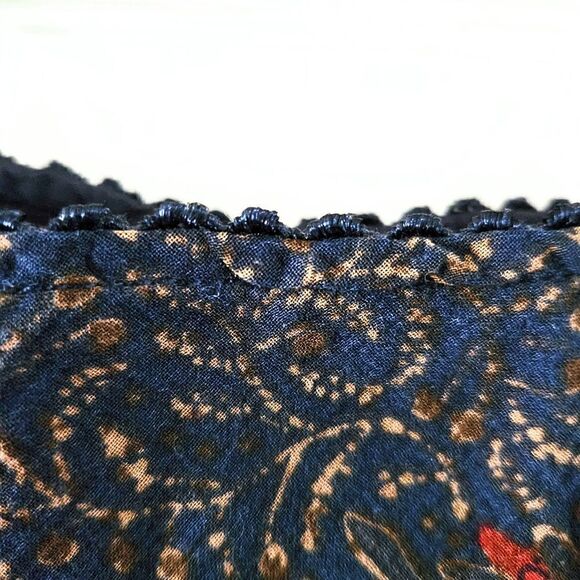 Eddie Bauer Floral A Line Skirt Dark Blue & Orange, Size Medium - Picture 5 of 6